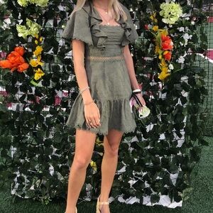 SELFIE LESLIE green laced dress